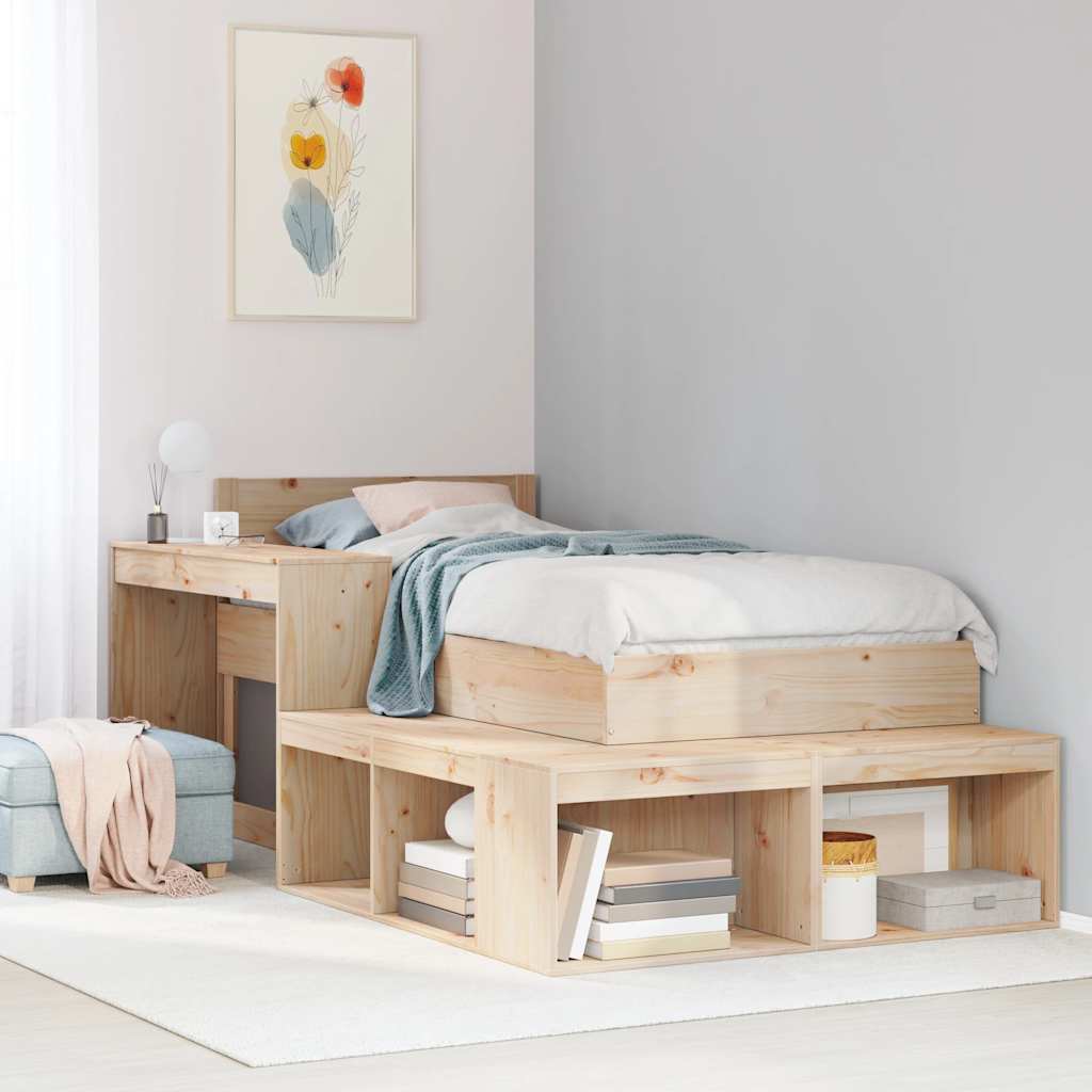Bed Frame Without Mattress Single Solid Wood Pine