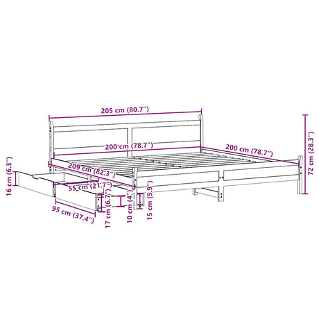 Bed Frame Without Mattress Solid Wood Pine