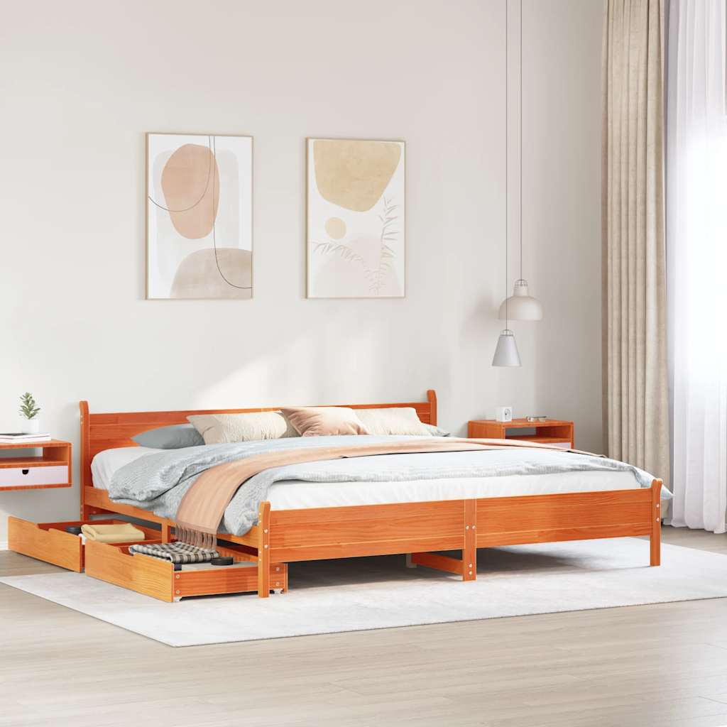 Bed Frame Without Mattress Solid Wood Pine