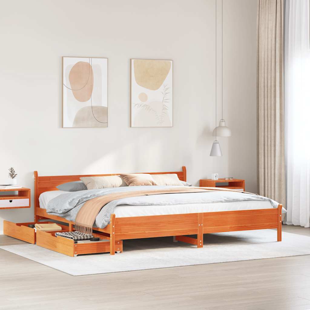 Bed Frame Without Mattress Solid Wood Pine