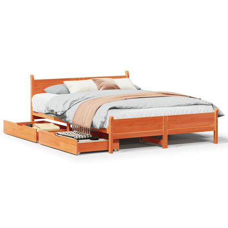 Bed Frame Without Mattress Solid Wood Pine