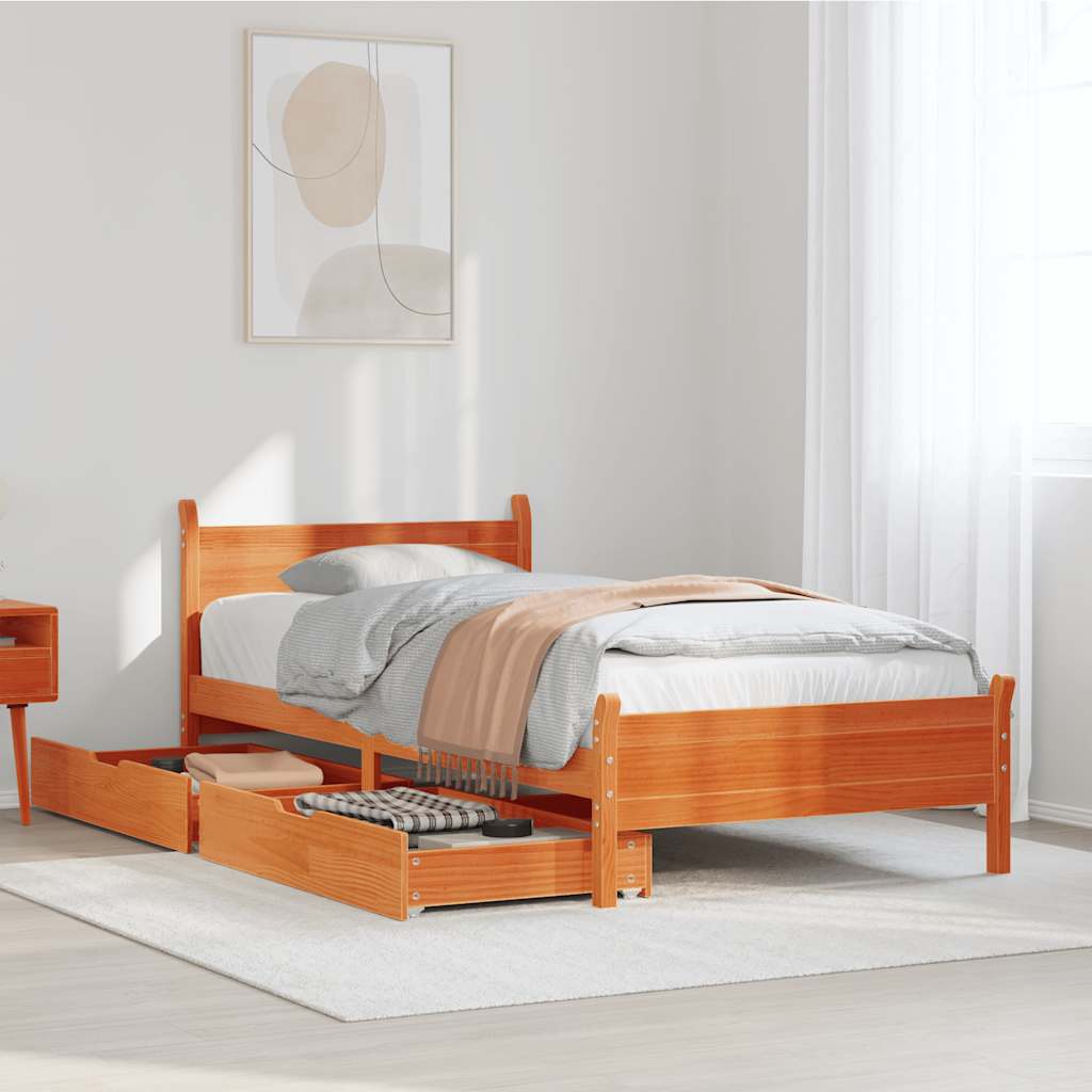 Bed Frame Without Mattress Solid Wood Pine
