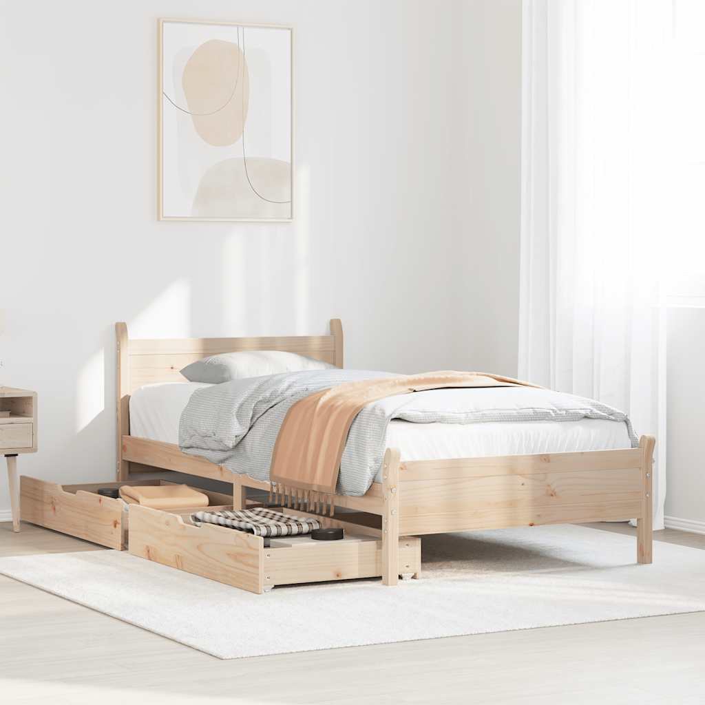 Bed Frame Without Mattress Solid Wood Pine