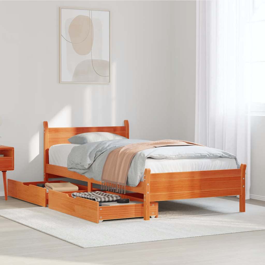 Bed Frame Without Mattress Solid Wood Pine