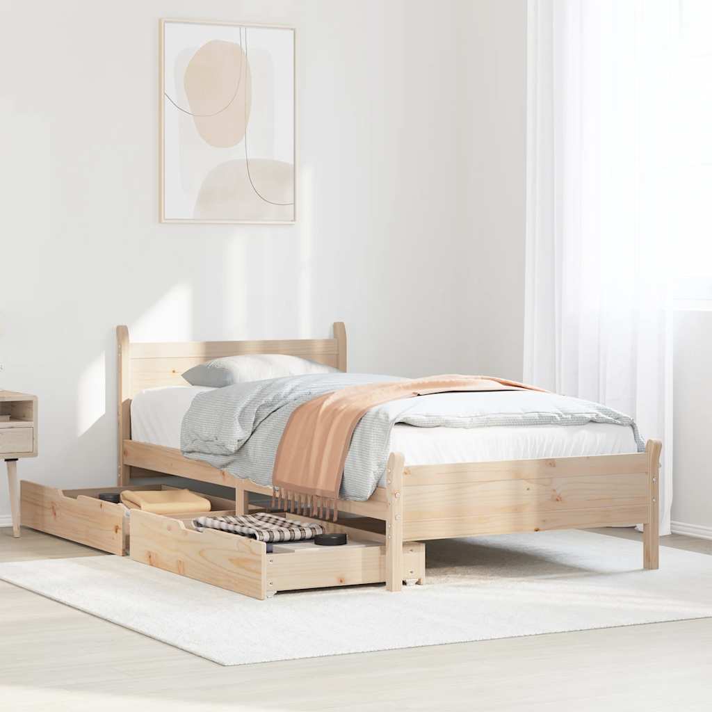 Bed Frame Without Mattress Solid Wood Pine
