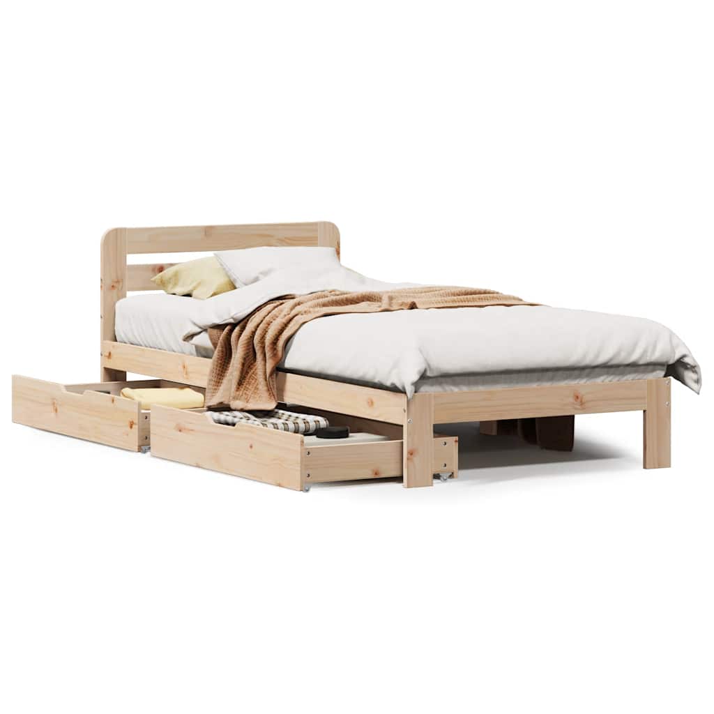 Bed Frame Without Mattress Solid Wood Pine