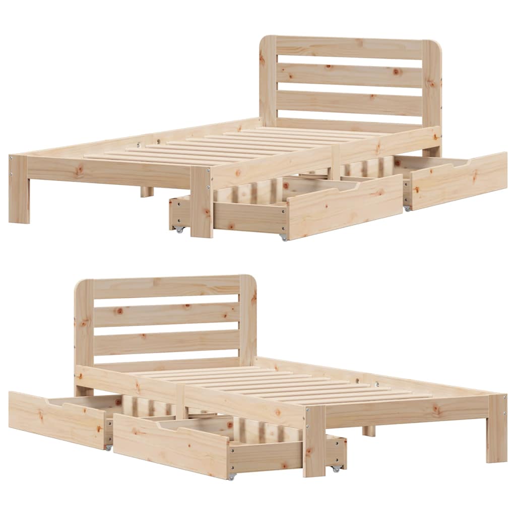 Bed Frame Without Mattress Solid Wood Pine