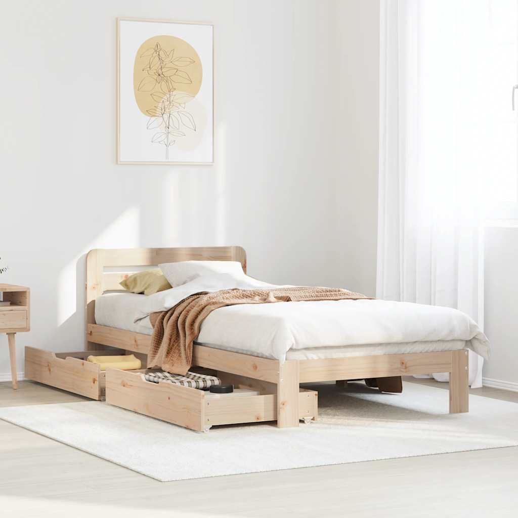 Bed Frame Without Mattress Solid Wood Pine