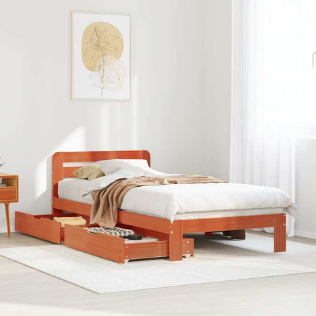 Bed Frame Without Mattress Solid Wood Pine