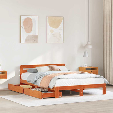 Bed Frame Without Mattress Solid Wood Pine