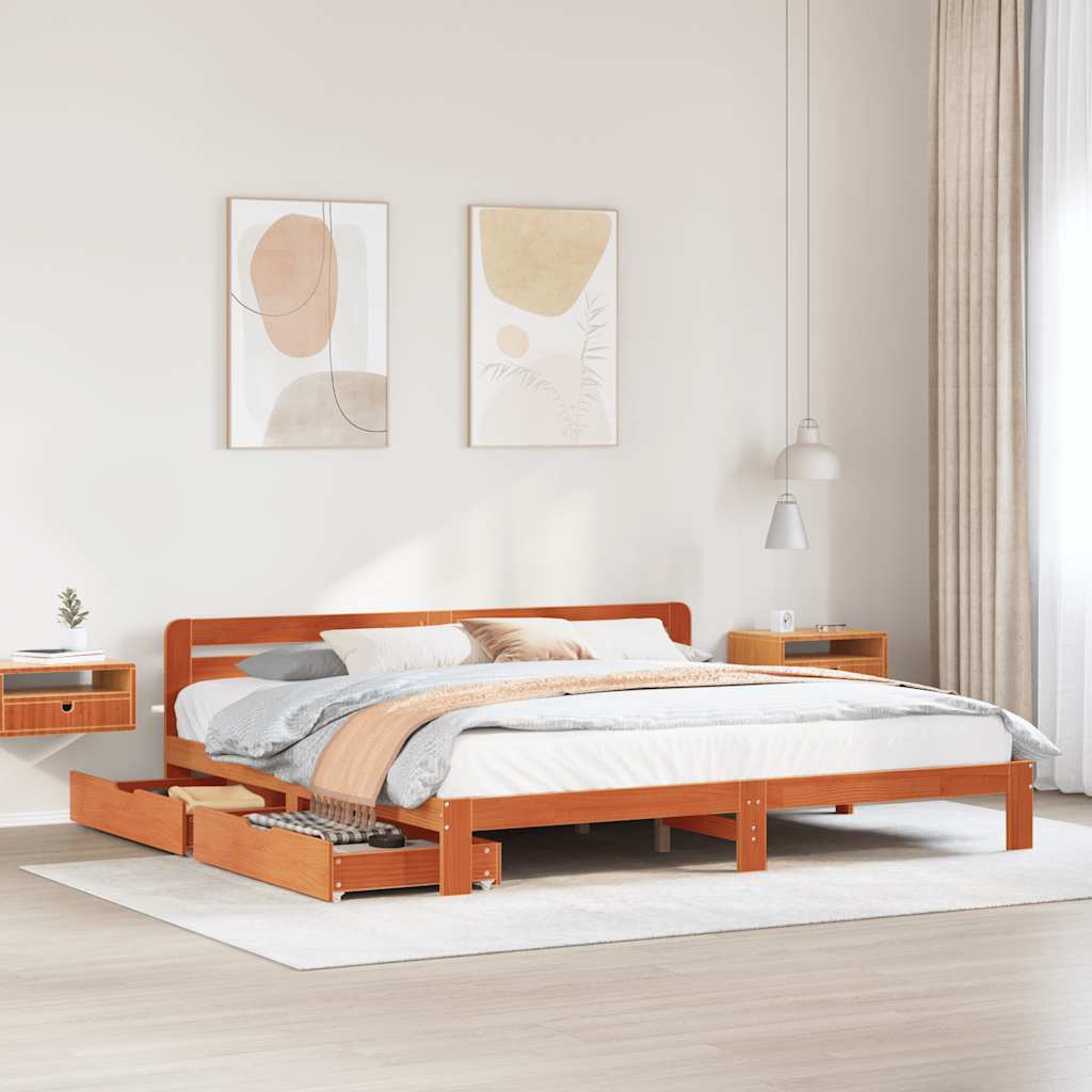 Bed Frame Without Mattress Solid Wood Pine