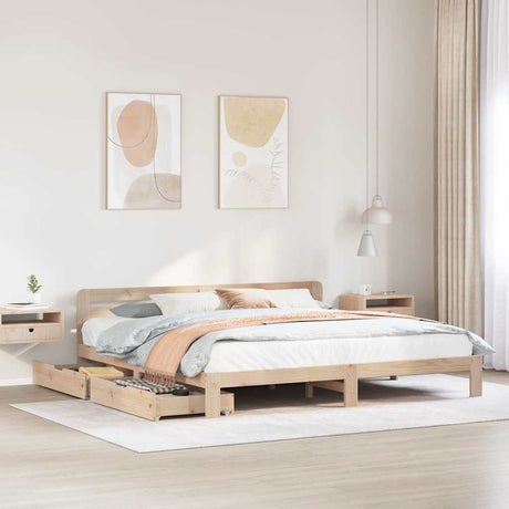 Bed Frame Without Mattress Solid Wood Pine