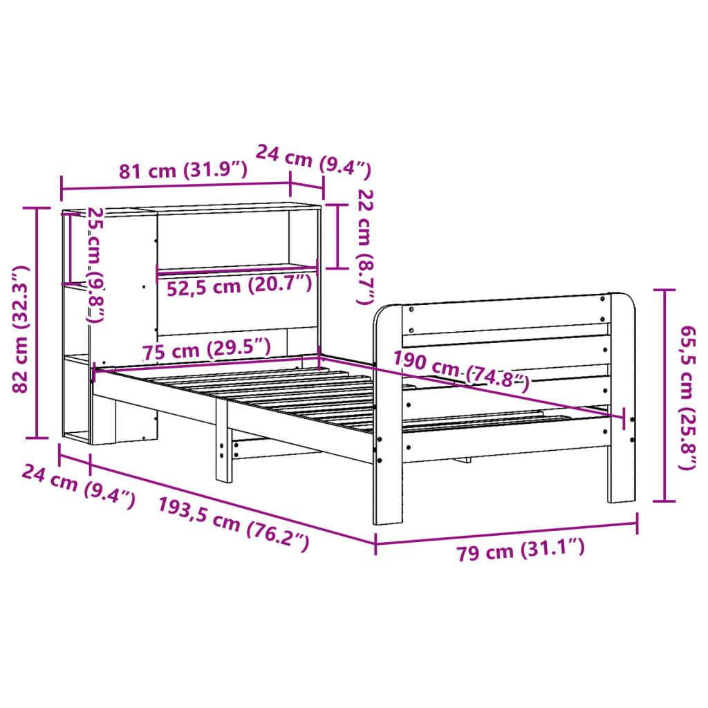Bed Frame Without Mattress Small Single Solid Wood Pine