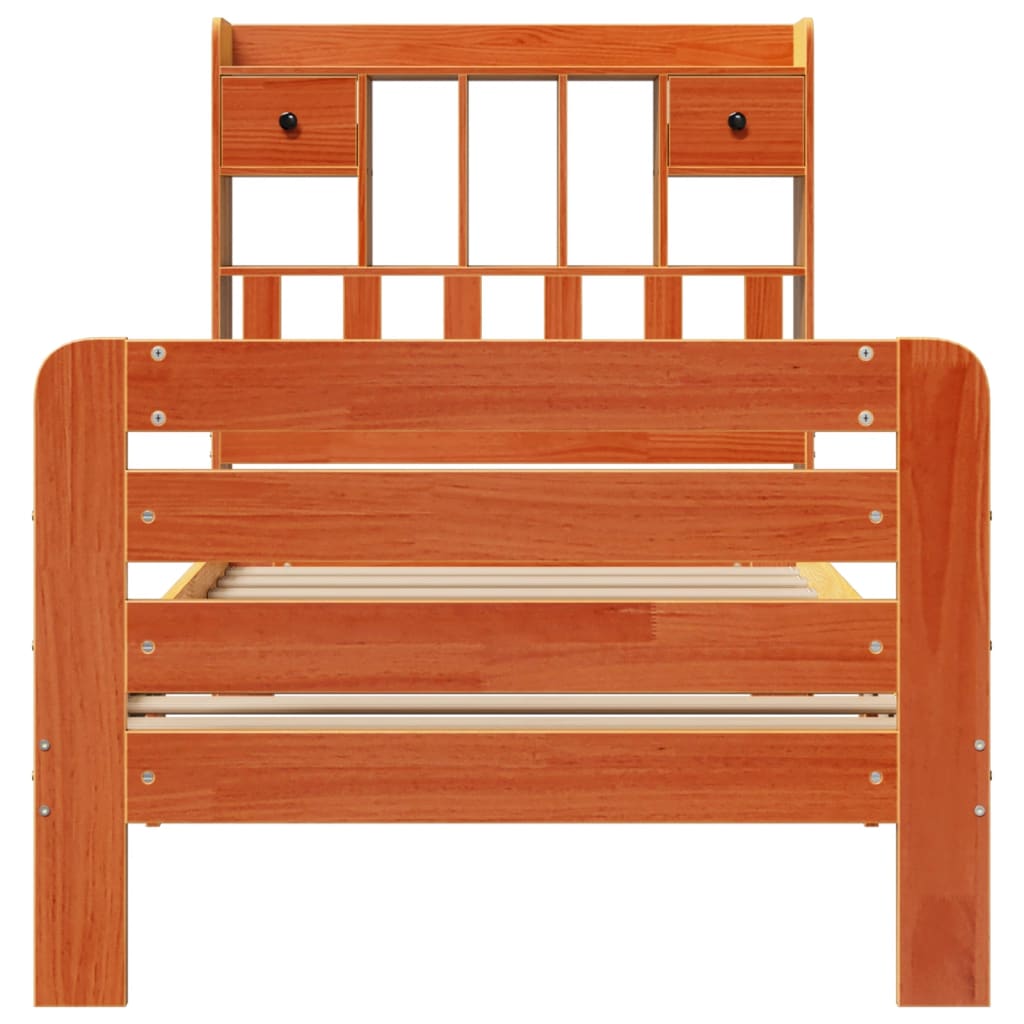 Bookcase Bed Without Mattress Solid Wood Pine