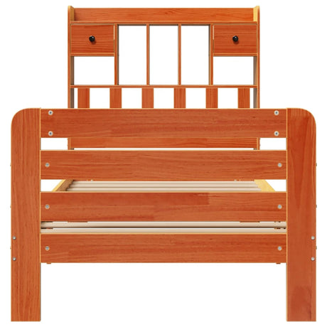 Bookcase Bed Without Mattress Solid Wood Pine