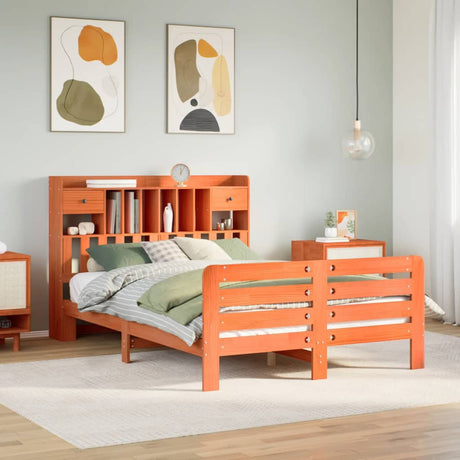 Bookcase Bed Without Mattress Solid Wood Pine