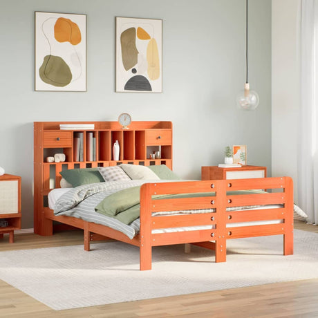 Bookcase Bed Without Mattress Solid Wood Pine