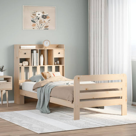 Bookcase Bed Without Mattress Solid Wood Pine