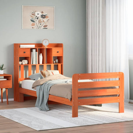 Bookcase Bed Without Mattress Solid Wood Pine