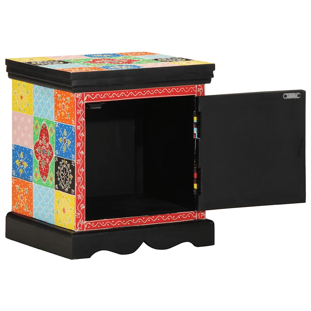 Bedside Cabinet 2 Pcs Multicolour 40X35X45 Cm Solid Wood Mango