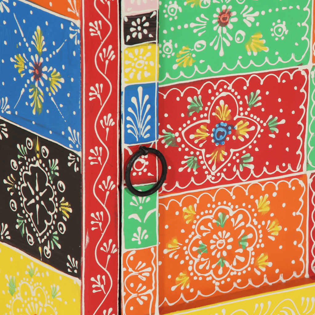 Bedside Cabinet 2 Pcs Multicolour 40X35X45 Cm Solid Wood Mango