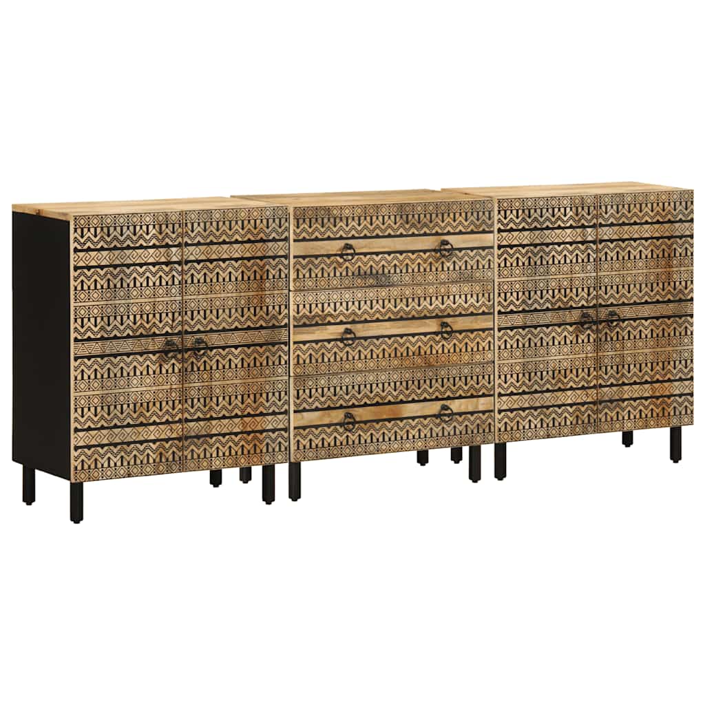 Sideboards 3 Pcs Solid Wood Mango