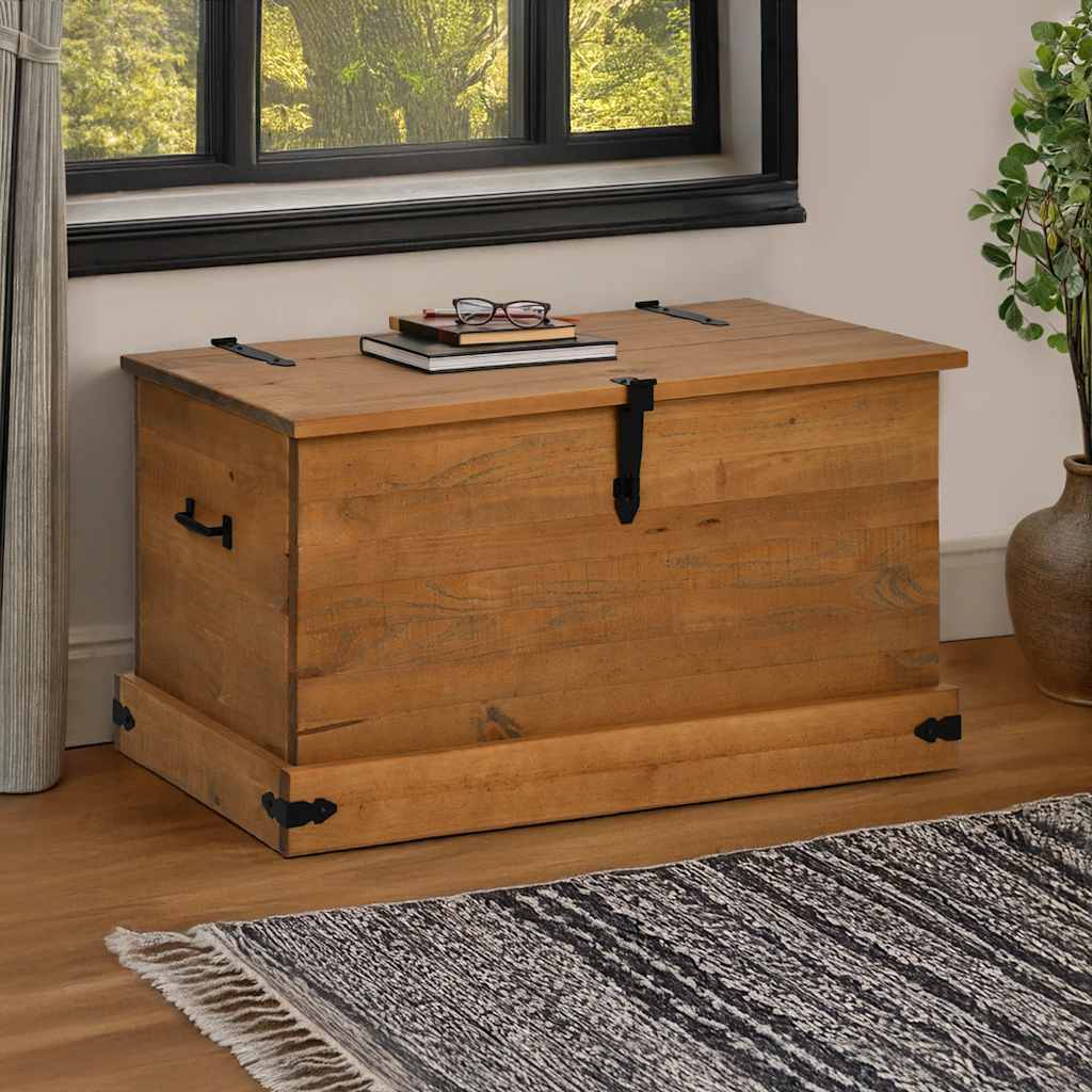 Storage Chest Halden 91X48X47 Cm Solid Wood Pine