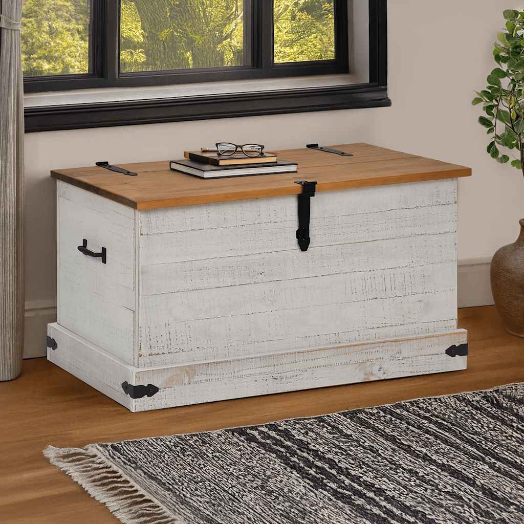 Storage Chest Halden 91X48X47 Cm Solid Wood Pine