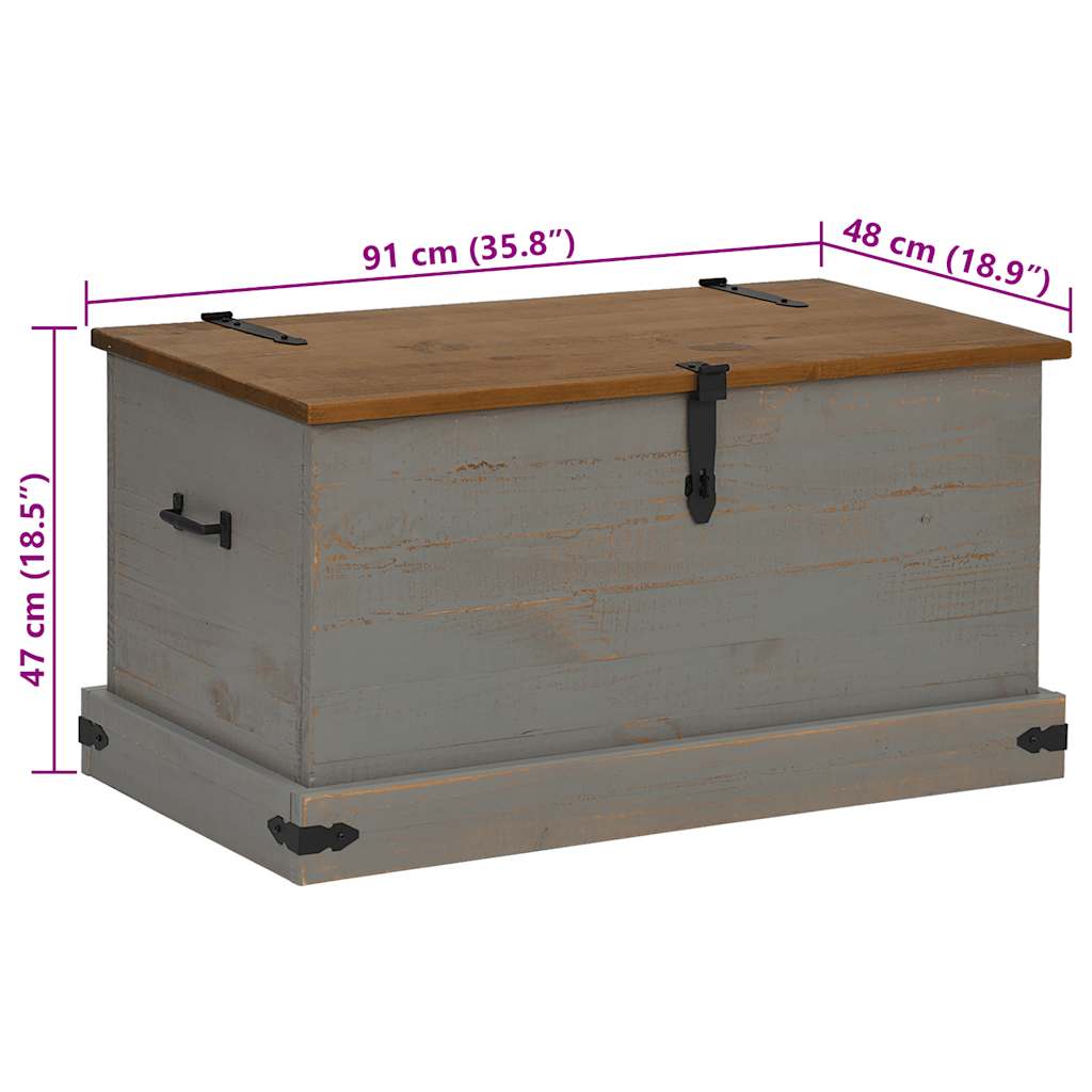 Storage Chest Halden 91X48X47 Cm Solid Wood Pine
