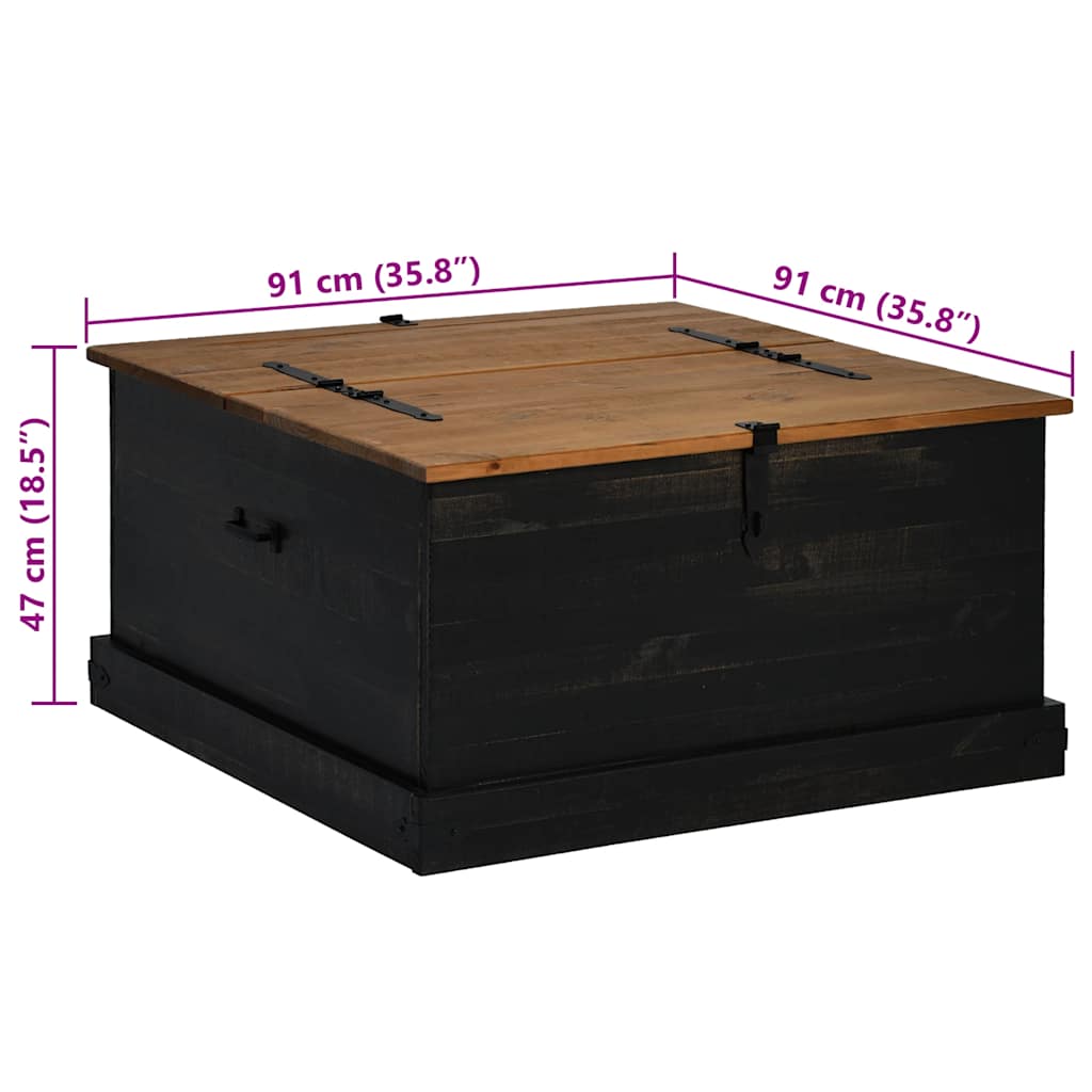 Storage Chest Halden 91X91X47 Cm Solid Wood Pine