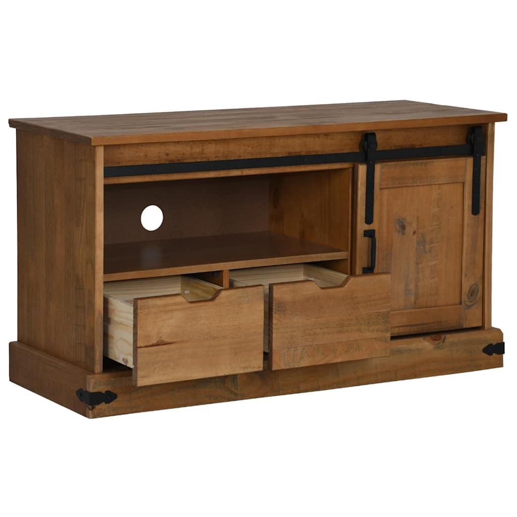 Tv Cabinet Halden With Sliding Door 110X40X60 Cm Solid Wood