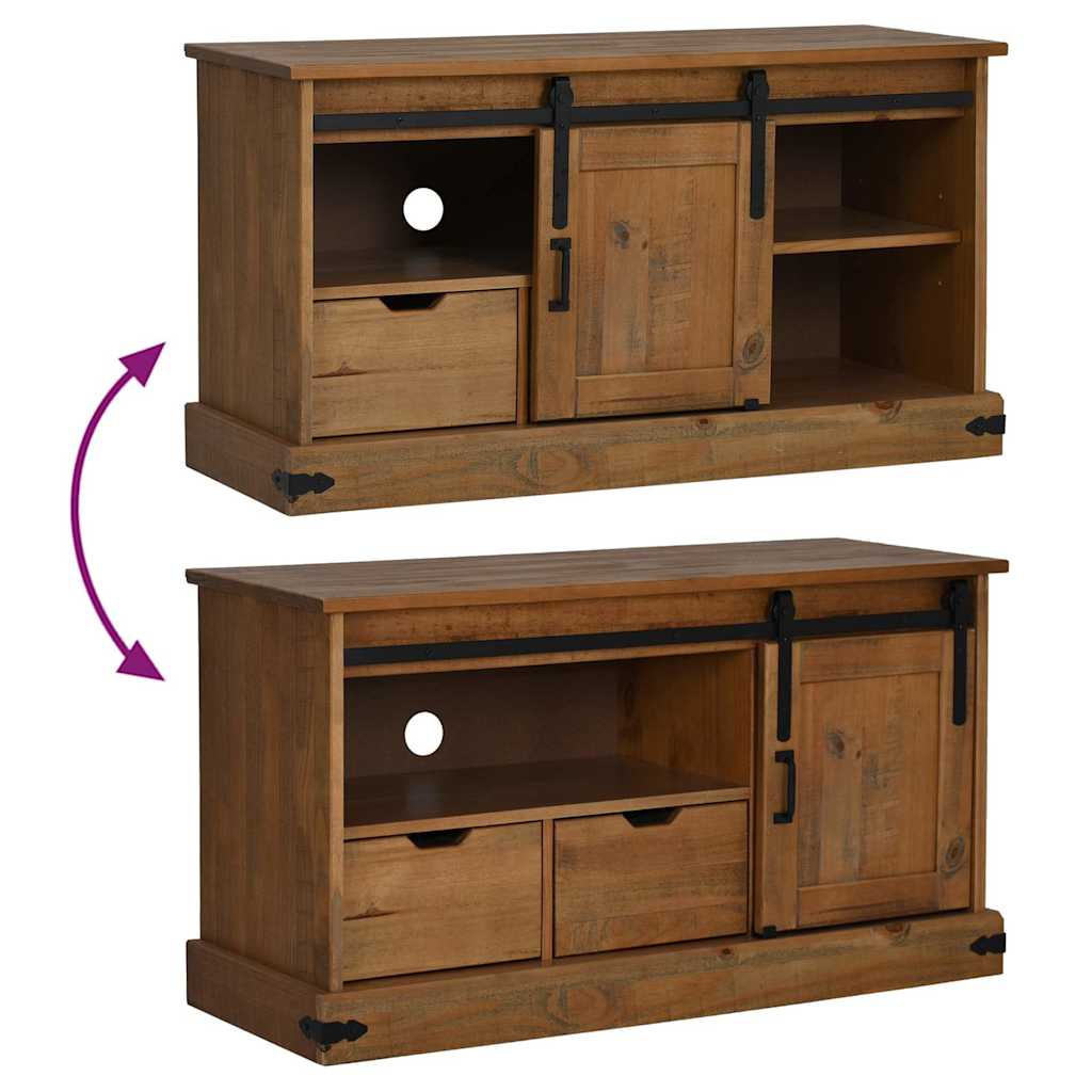 Tv Cabinet Halden With Sliding Door 110X40X60 Cm Solid Wood