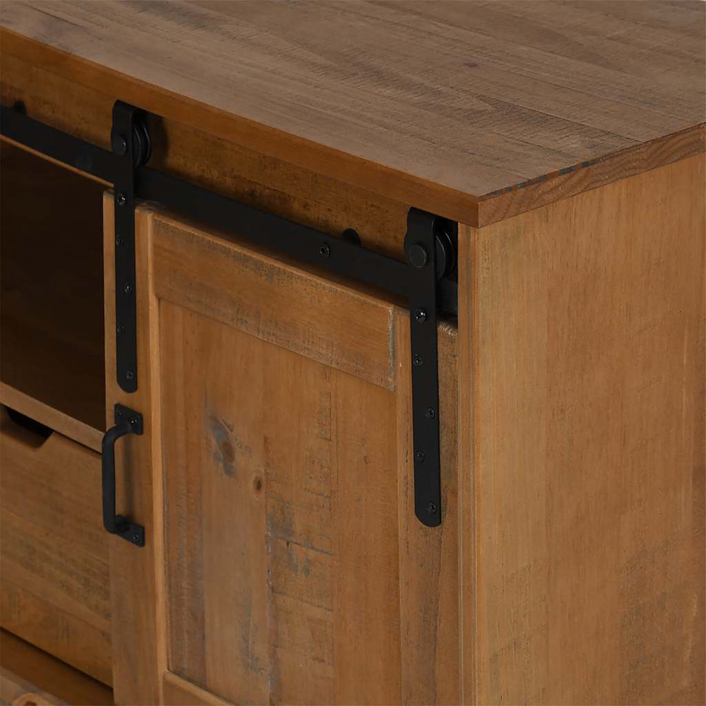 Tv Cabinet Halden With Sliding Door 110X40X60 Cm Solid Wood