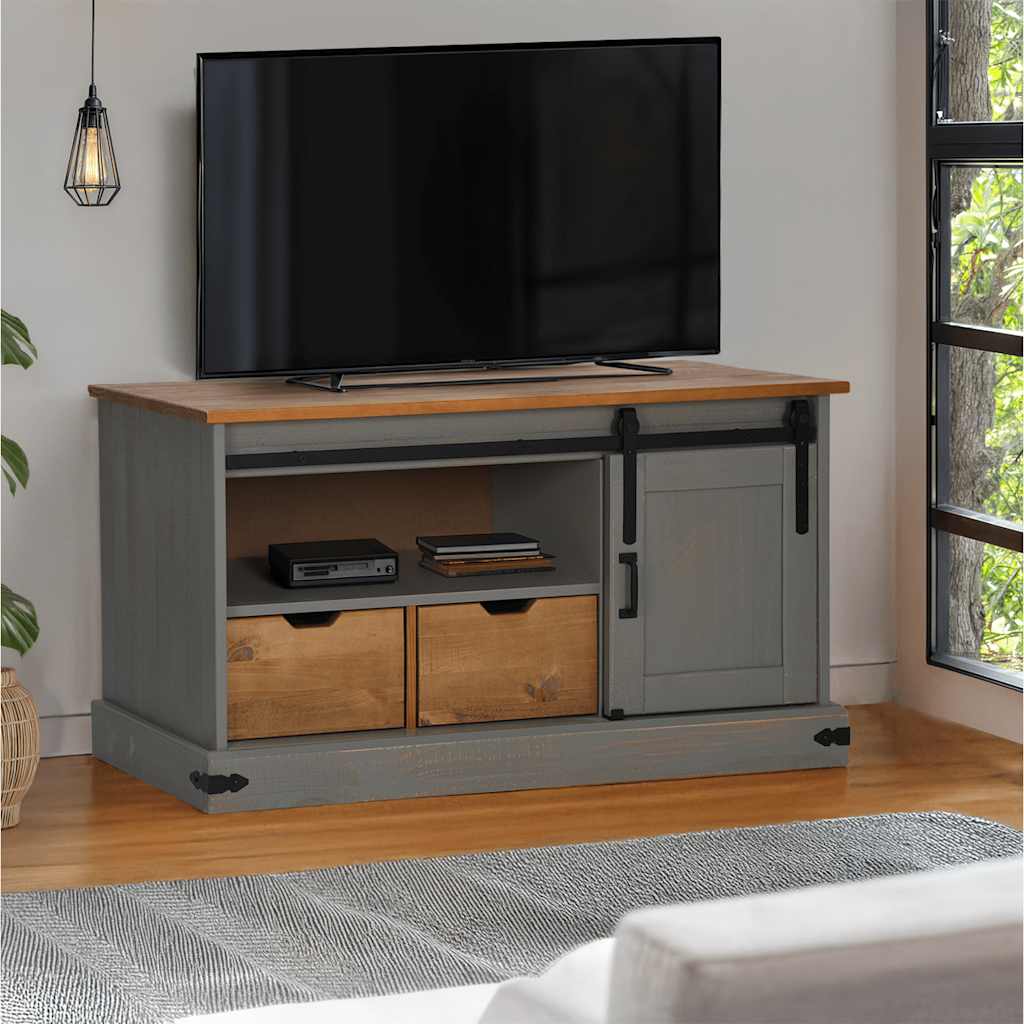 Tv Cabinet Halden With Sliding Door 110X40X60 Cm Solid Wood
