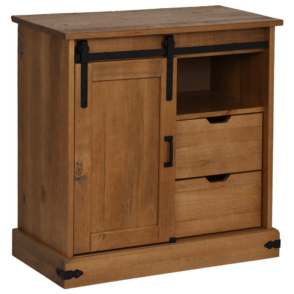 Sideboard Halden With Sliding Door 80X40X80 Cm Solid Wood