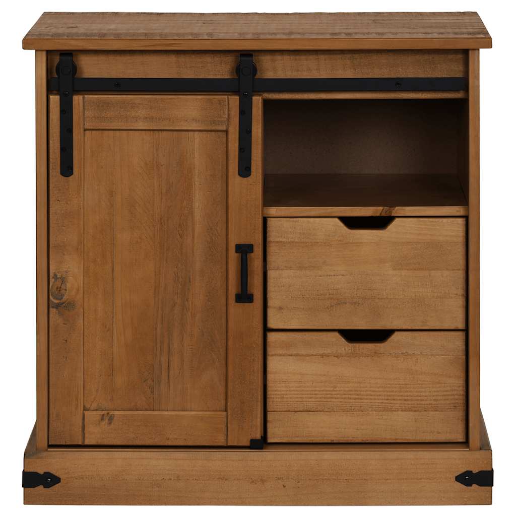 Sideboard Halden With Sliding Door 80X40X80 Cm Solid Wood