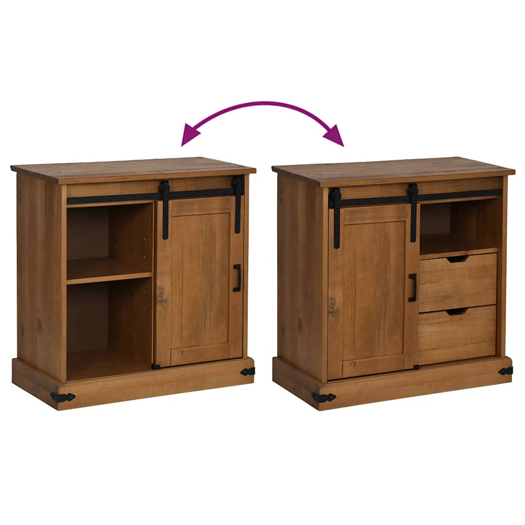 Sideboard Halden With Sliding Door 80X40X80 Cm Solid Wood