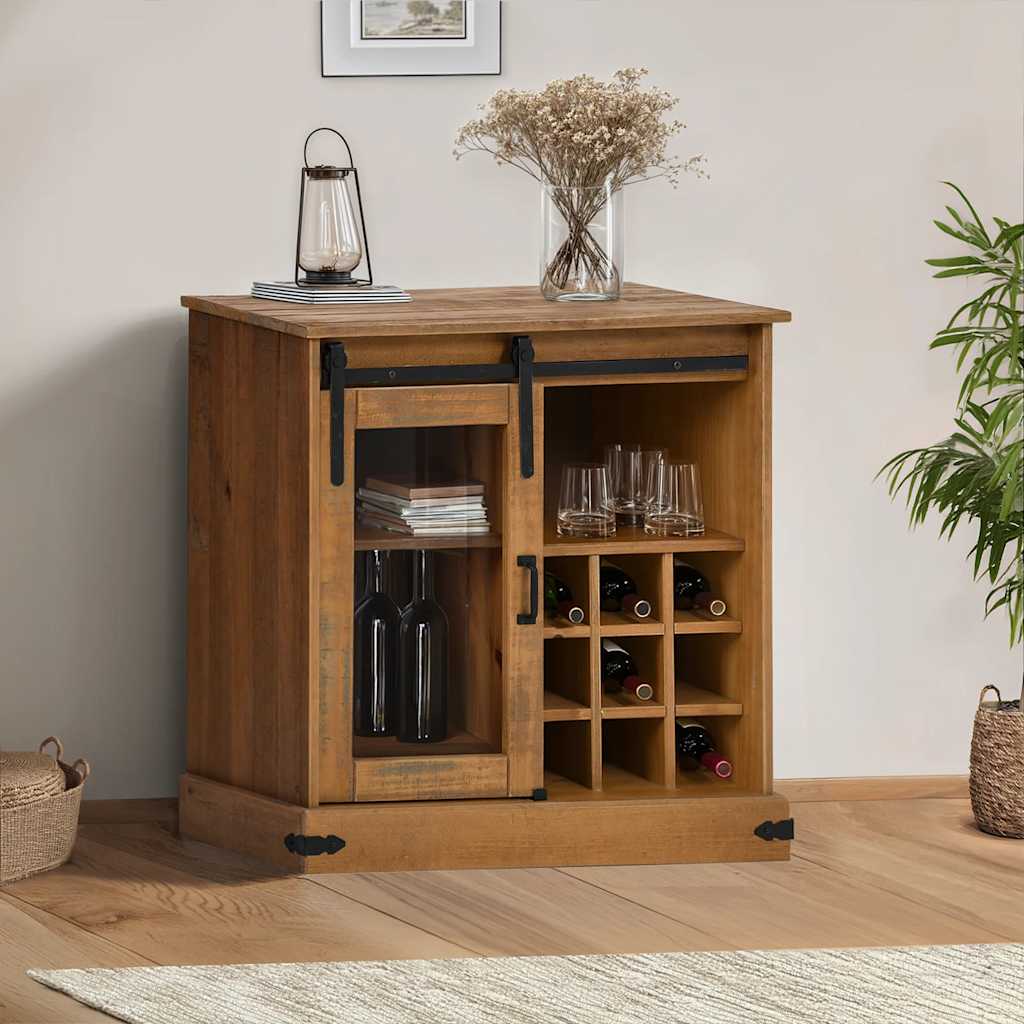Sideboard Halden With Sliding Door 80X40X80 Cm Solid Wood