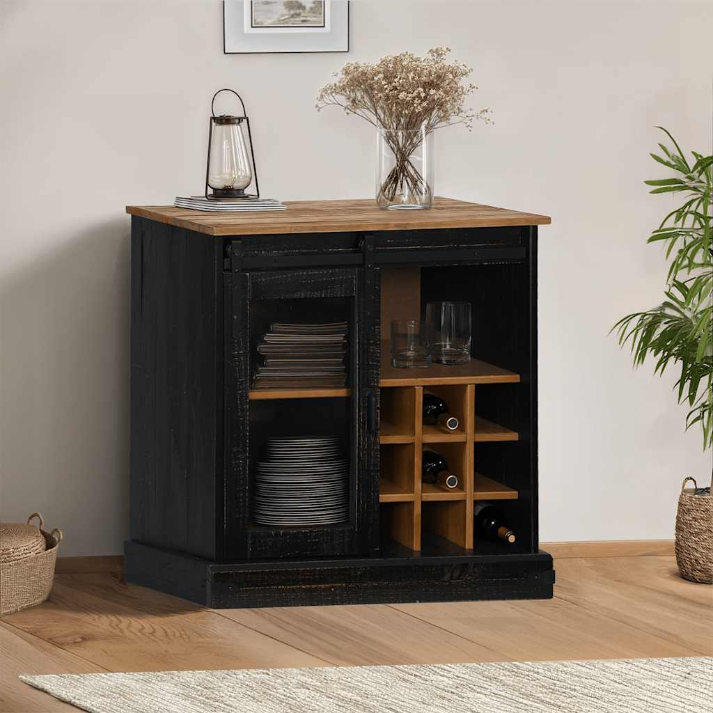 Sideboard Halden With Sliding Door 80X40X80 Cm Solid Wood