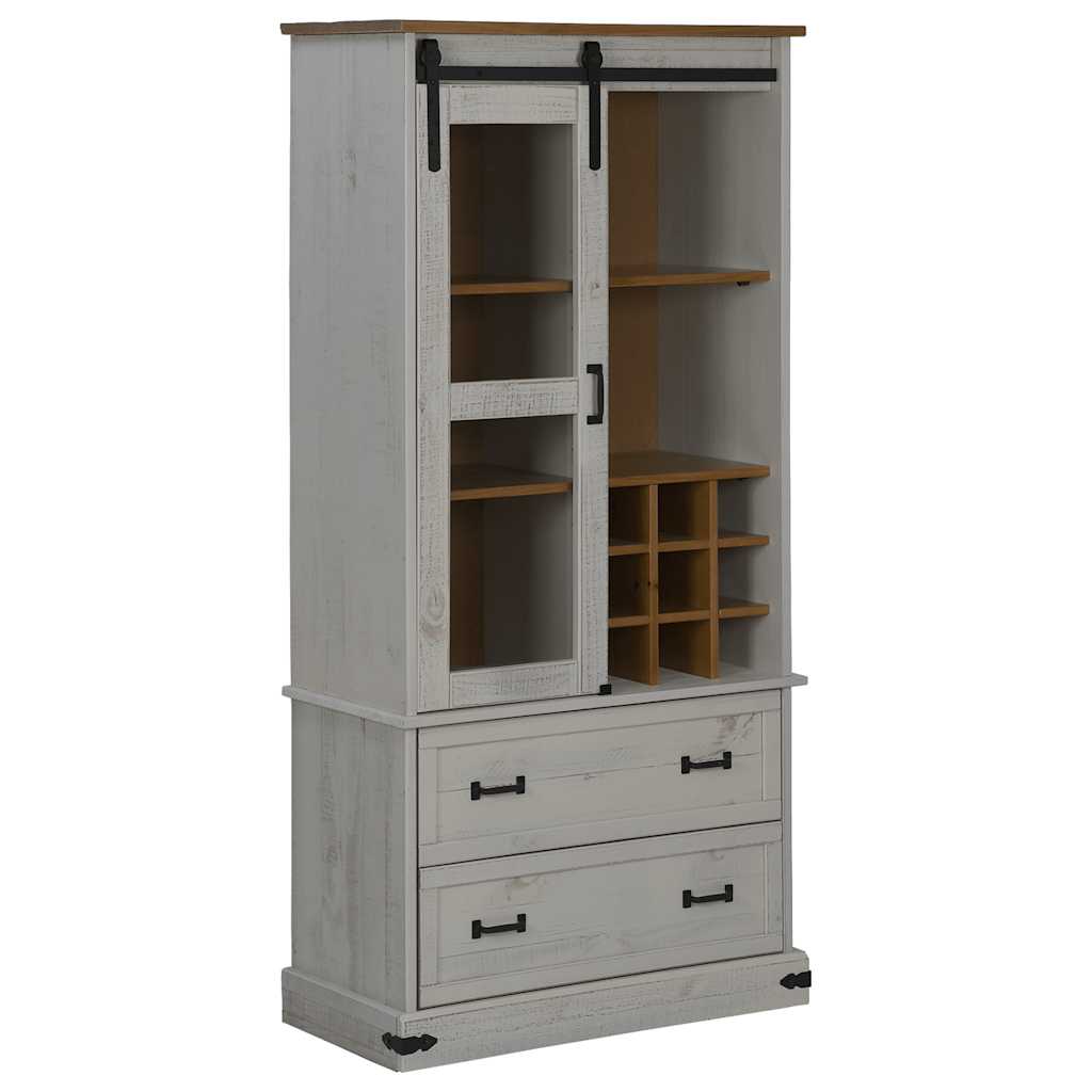 Wine Cabinet Halden With Wine Racks And Sliding Door Pine