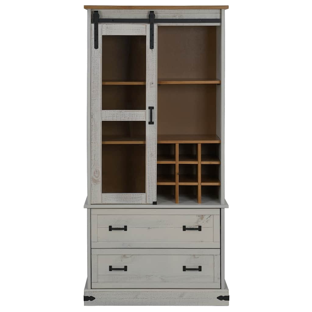 Wine Cabinet Halden With Wine Racks And Sliding Door Pine