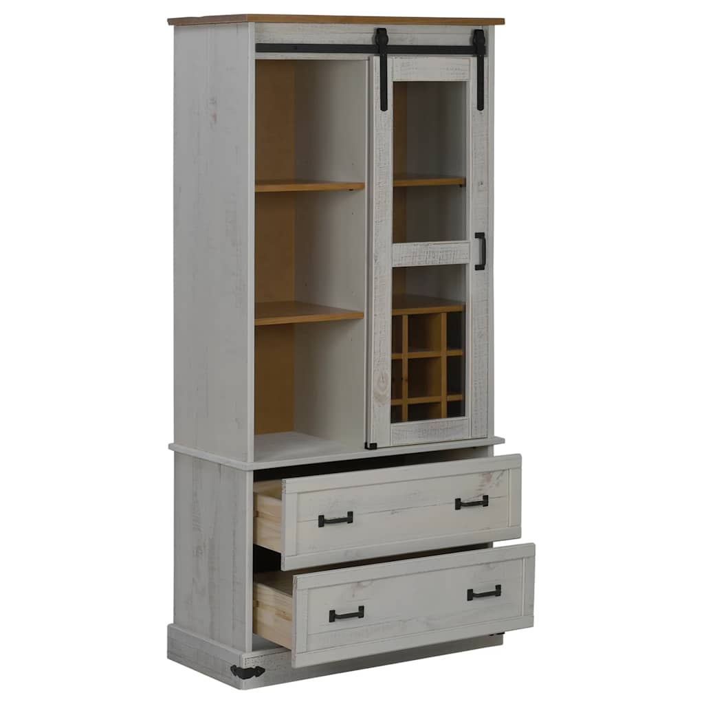 Wine Cabinet Halden With Wine Racks And Sliding Door Pine