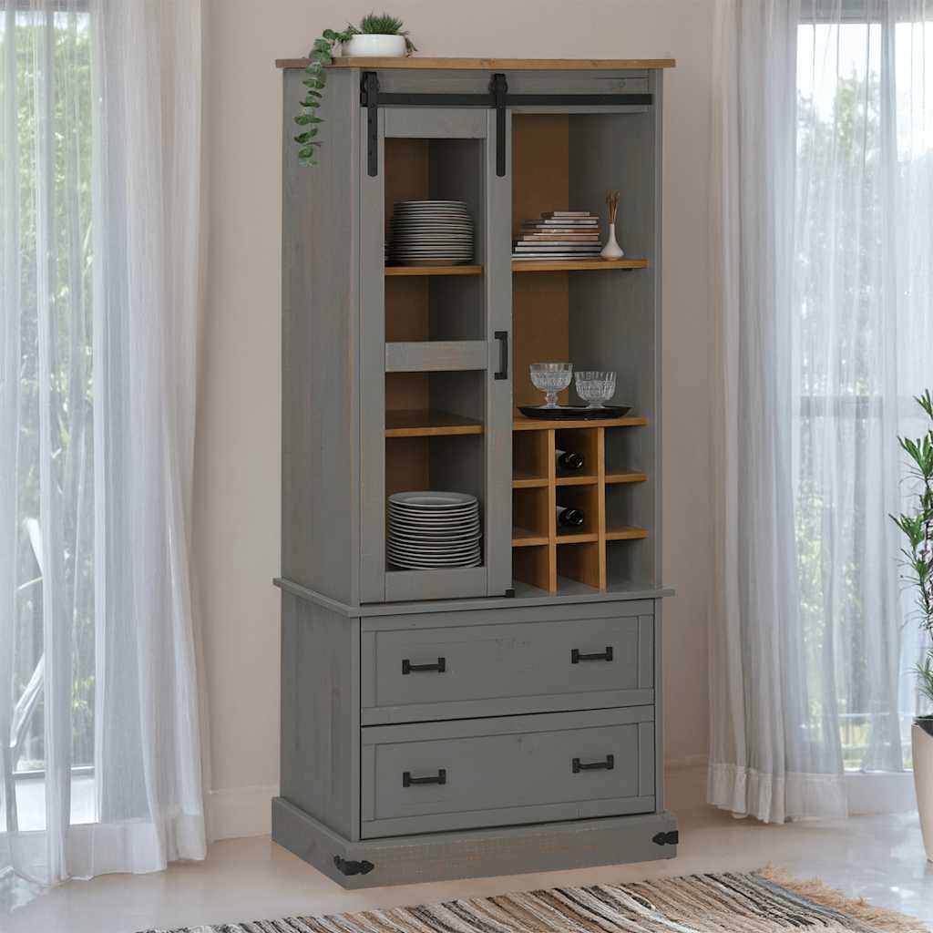 Wine Cabinet Halden With Wine Racks And Sliding Door Pine
