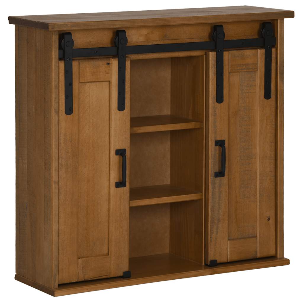 Hanging Cabinet Halden 2 Sliding Doors 75X22.5X70 Cm Pine
