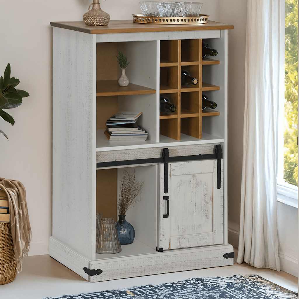 Wine Cabinet Halden With Wine Racks And Sliding Door Pine