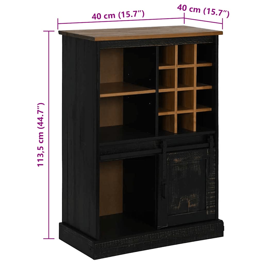 Wine Cabinet Halden With Wine Racks And Sliding Door Pine