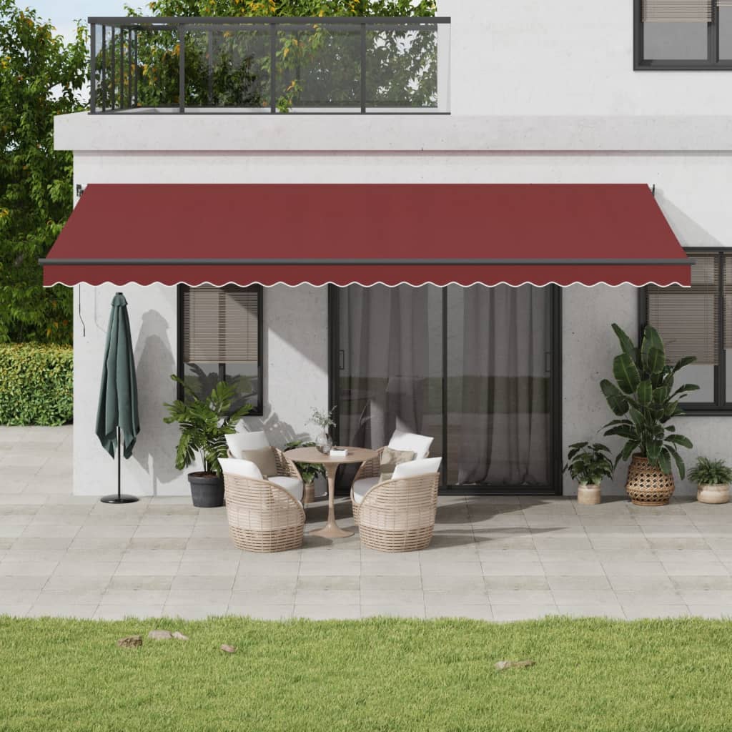 Manual Retractable Awning With Led Orange And Brown