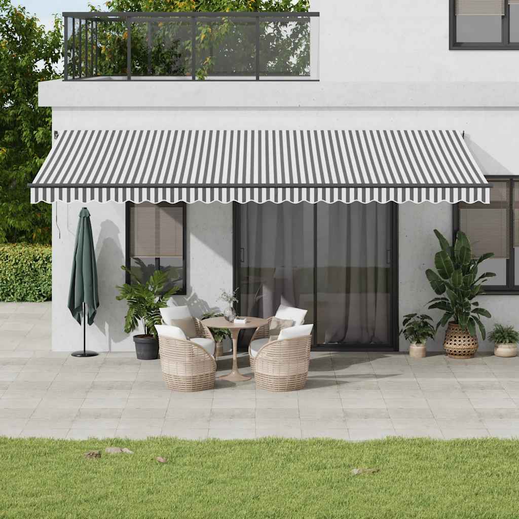 Automatic Retractable Awning With Leds Anthracite&White