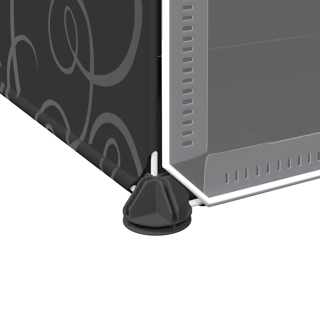 Storage Cube Organiser With 8 Cubes And Doors Black Pp