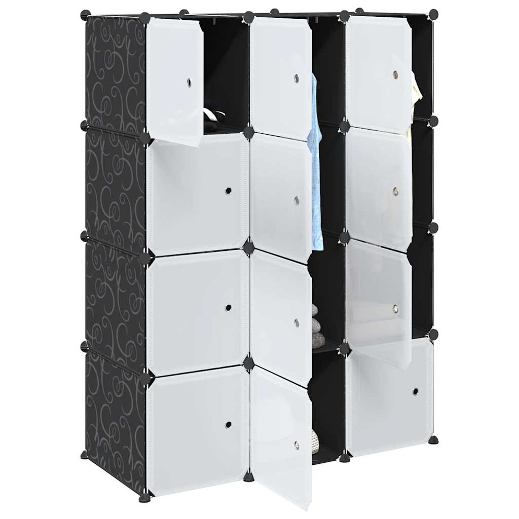Storage Cube Organiser With 16 Cubes And Hanging Rods Pp